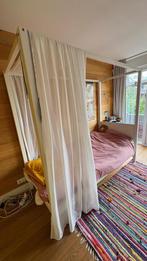 Hemelbed 200x90cm, Ophalen, Eenpersoons, Wit, Zo goed als nieuw