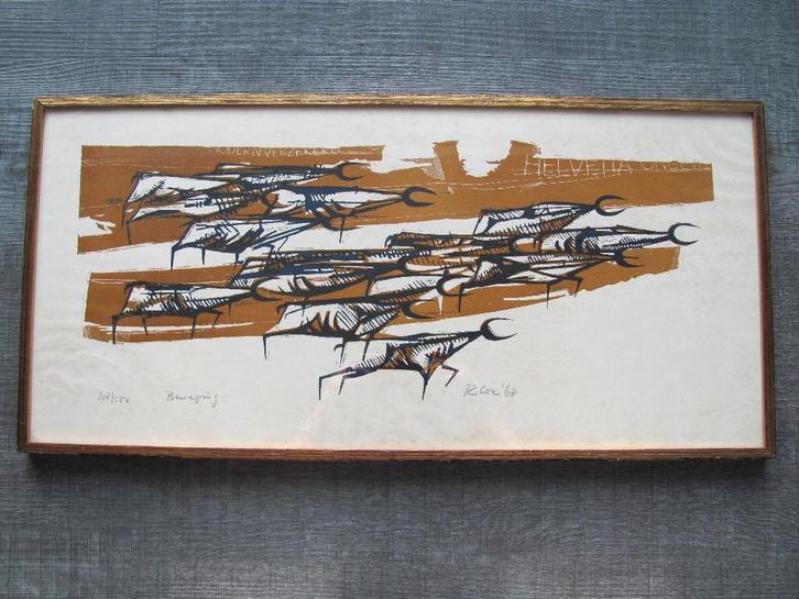 Rob Cox (1936) - zeefdruk uit 1968, Antiek en Kunst, Kunst | Litho's en Zeefdrukken, Ophalen of Verzenden