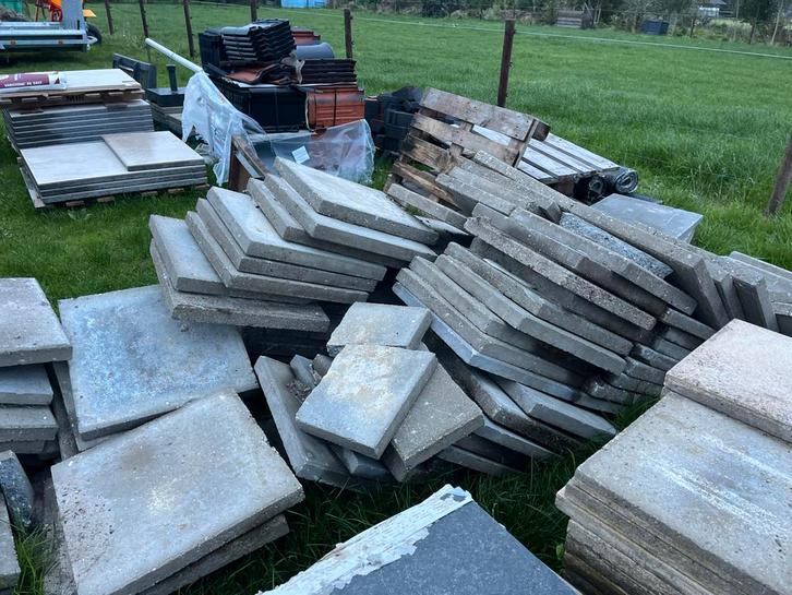 50x50 Betontegels Grijs - Partij, Tuin en Terras, Tegels en Klinkers, Gebruikt, Terrastegels, Beton, 10 m² of meer, Ophalen of Verzenden