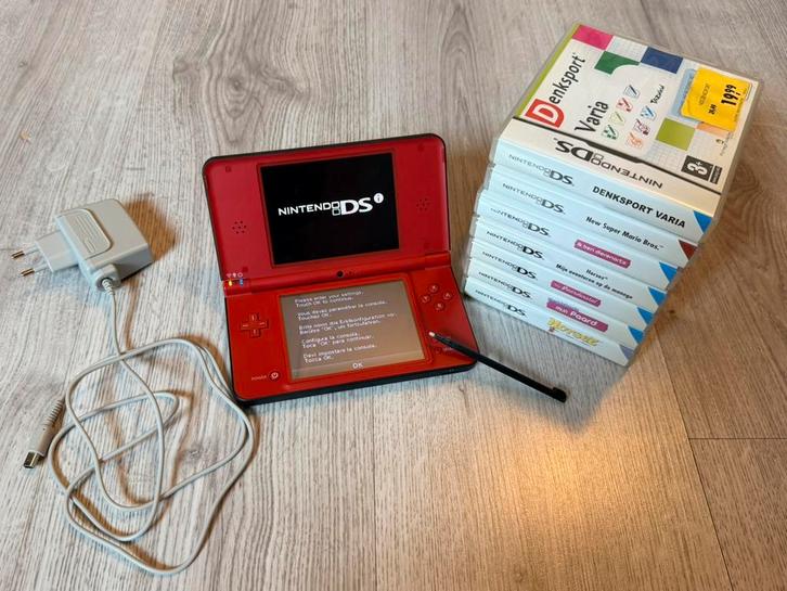 NintendoDS XL + 7 Games, Spelcomputers en Games, Games | Nintendo DS, Gebruikt, Puzzel en Educatief, 3 spelers of meer, Vanaf 3 jaar