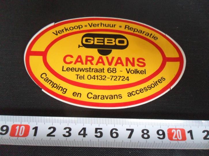 sticker volkel GEBO caravans verkoop verhuur reparatie, Verzamelen, Stickers, Zo goed als nieuw, Bedrijf of Vereniging, Ophalen