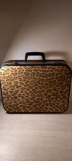 Panter print vintage koffer upcycle, Overige materialen, Minder dan 50 cm, Ophalen of Verzenden, Zo goed als nieuw