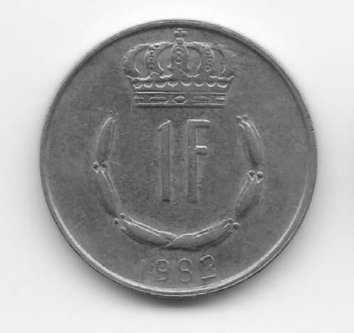 Luxemburg 1 franc 1982 KM# 55, Postzegels en Munten, Munten | Europa | Niet-Euromunten, Losse munt, Overige landen, Verzenden