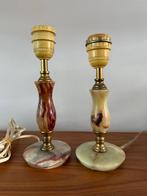 Tafellampen, lampvoet, marmer, vintage, jr 50/60, netjes, Ophalen of Verzenden, Zo goed als nieuw, Minder dan 50 cm