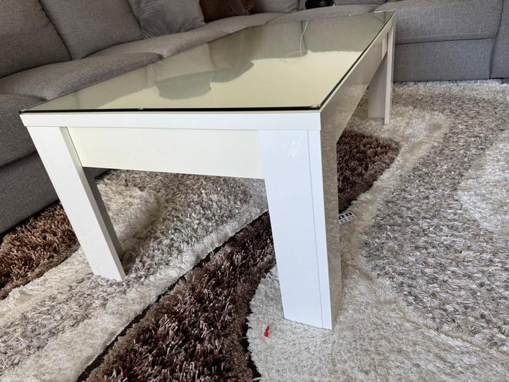Hoogglans Witte Eettafel + Salontafel, Huis en Inrichting, Complete inboedels, Ophalen of Verzenden