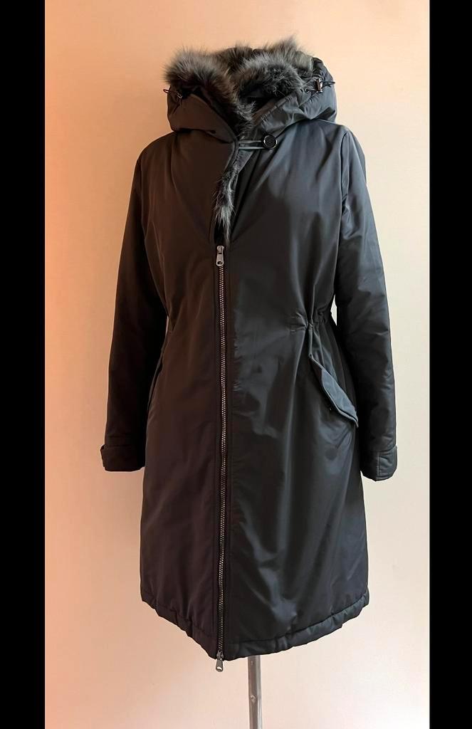 Maxmara MaxMara 38/40 puffer donsjas met capuchon grijs, Kleding | Dames, Jassen | Winter, Zo goed als nieuw, Maat 38/40 (M), Grijs