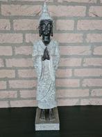 Boeddha beeldje zwart met zilverkleur, Verzamelen, Beelden en Beeldjes, Ophalen of Verzenden, Zo goed als nieuw, Religie