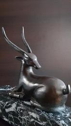 Art Deco Bronzen beeld Gazelle Pierre le Faguays, Antiek en Kunst, Antiek | Koper en Brons, Ophalen of Verzenden, Brons