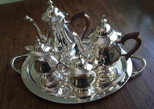 Verzilverd Koffie - Theeservies,  . 5-delig. Topkwaliteit !!, Antiek en Kunst, Antiek | Goud en Zilver, Zilver, Ophalen