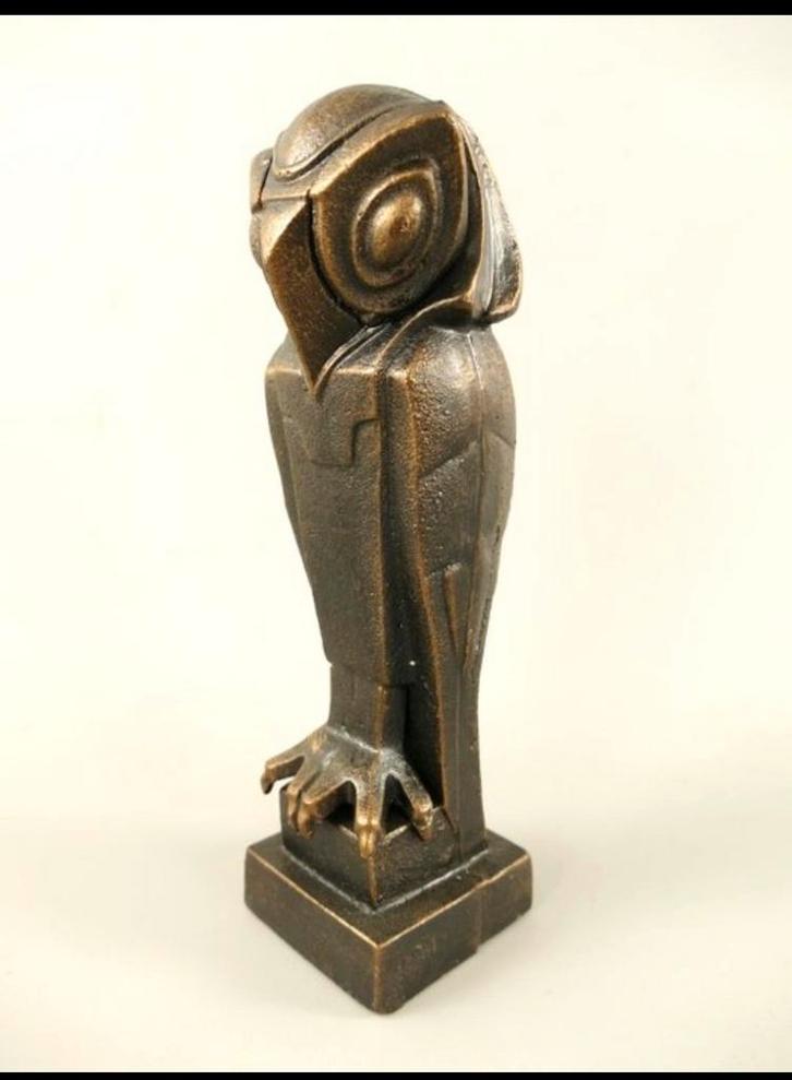 Uil, gebronsd metaal, Antiek en Kunst, Kunst | Beelden en Houtsnijwerken, Ophalen of Verzenden