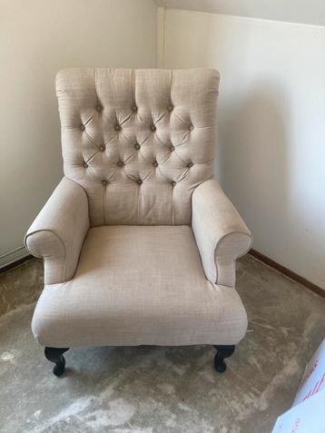 Mooie stoel fauteuil ecru beschikbaar voor biedingen