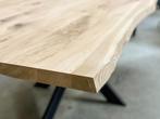 Eettafel - Eiken tafelblad - Tafelblad boomkant - 40 mm dik, Niet ingevuld, Vijf personen of meer, Rechthoekig, Niet ingevuld