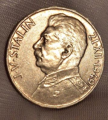 Tsjechoslowakije 100 Korun 1949 - Stalin Herdenkingsmunt beschikbaar voor biedingen
