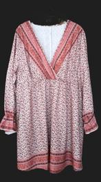 Mooi roze tuniek/jurk met bloemetjes - mt 48 - Ongedragen, Blouse of Tuniek, Nieuw, Ophalen of Verzenden, Lange tuniek