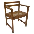 Vintage stoel webbing grenenhout jaren 70 design werkstoel, Huis en Inrichting, Stoelen, Riet of Rotan, Gebruikt, Bruin, Vintage