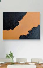 Abstract schilderij, diepblauw & goud. Afm. 50x70 cm, Ophalen of Verzenden, Nieuw, Doek