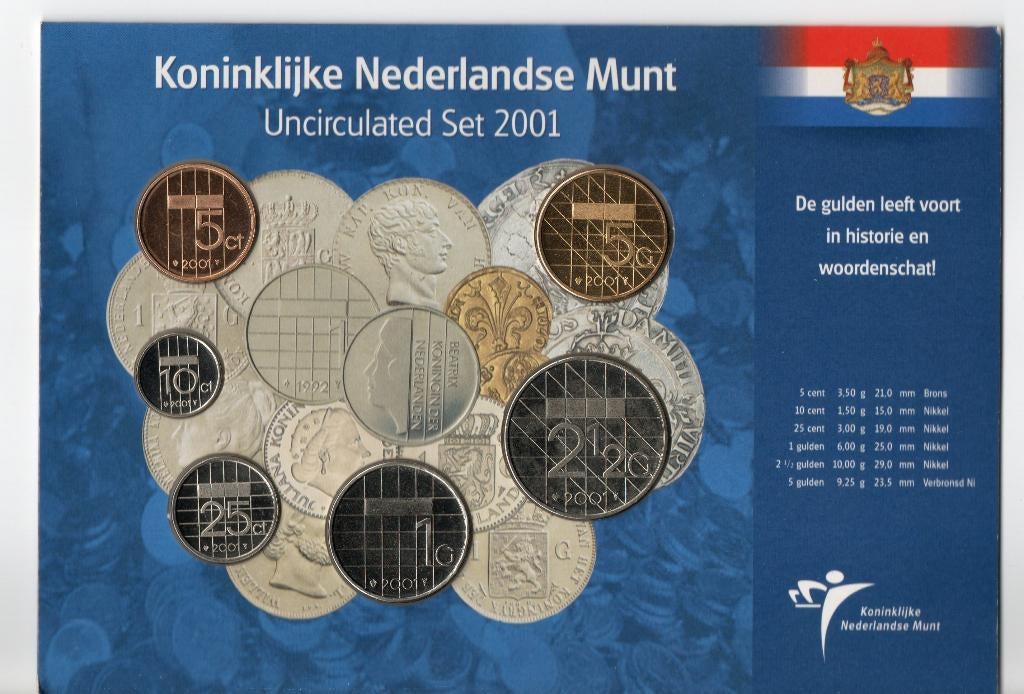 Uncirculatedset 2001, Verzenden, Koningin Beatrix, Overige waardes, Setje
