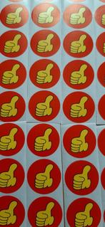 Nr. 9 :   90 stuks duimpje omhoog stickers  2,5 cm., Ophalen of Verzenden, Nieuw, Meerdere stickers