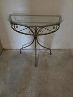 Muurtafel met glazen blad, Antiek en Kunst, Antiek | Meubels | Tafels, Ophalen of Verzenden