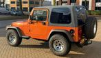 ‼️JEEP WRANGLER TJ 2.5 120PK ORANJE HARD/SOFTTOP YOUNGTIMER, Auto's, 2500 cc, 4 cilinders, Zwart, Leder