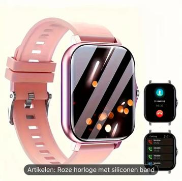 Smartwatch met roze siliconen band beschikbaar voor biedingen