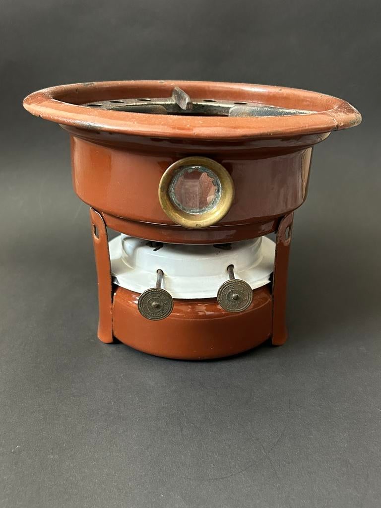 2-Pits Bruin Petroleumstel, Antiek en Kunst, Antiek | Emaille, Ophalen of Verzenden