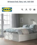 Brimnes bed IKEA 160-200 wit met opberglades, Huis en Inrichting, Slaapkamer | Bedden, Ophalen, Gebruikt, Wit, Tweepersoons