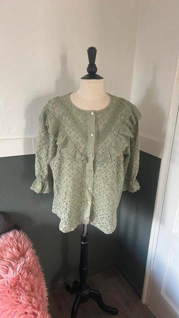 Blouse made in italy one size 38 40 42 44 sage groen beschikbaar voor biedingen