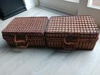 2  vintage rieten koffer manden  in heel goede staat, Huis en Inrichting, Ophalen, Mand, Zo goed als nieuw, Riet