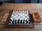 schaakspel schaken spel bord staunton marmer marmeren, Hobby en Vrije tijd, Gezelschapsspellen | Bordspellen, Ophalen of Verzenden