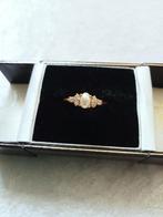 Mooie Fijne Goud Doublé Ring met Parel en Swarovski Kristal, Verzenden, Overige materialen, Ring, Verguld