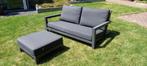 Aluminium Life Loungebank  met hocker (poef), Tuin en Terras, Tuinsets en Loungesets, Ophalen, Gebruikt, Bank, 3 zitplaatsen