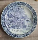 Delfts blauw wandbord met jacht afbeelding, Ophalen of Verzenden