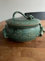Groene aardewerk pot met deksel Bob Brehmer, Ophalen of Verzenden