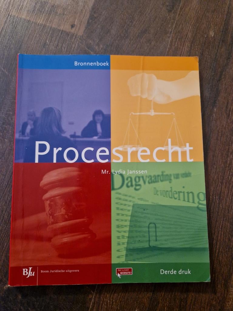 Procesrecht - Mr. Lydia Janssen - Derde druk, Ophalen of Verzenden, Zo goed als nieuw, MBO, Mr. Lydia Janssen