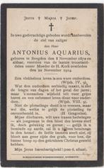 Antonius Aquarius 1872 Beegden + 1914 Beegden, 42 jaar, Verzamelen, Verzenden, Bidprentje