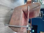 Stoel met rvs leuning ( type rook fauteuil), Huis en Inrichting, Stoelen, Ophalen, Twee, Bruin, Leer