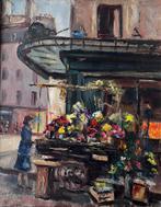 Olieverfschilderij - Expressionistisch stadsgezicht, Ophalen of Verzenden