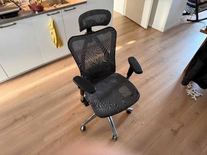 2 x Ergonomic Mesh Office Chair Armrests Adjustable Headrest, Huis en Inrichting, Bureaustoelen, Zo goed als nieuw, Bureaustoel