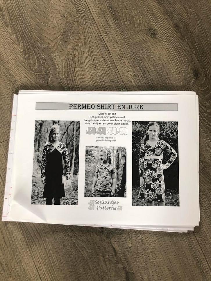 Sofilantjes Permeo Patroon Shirt & Jurk, Hobby en Vrije tijd, Kledingpatronen, Zo goed als nieuw, Overige typen, Kind, Overige merken