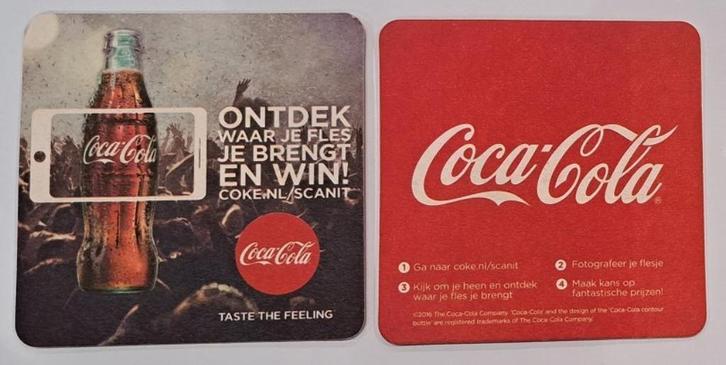 Coca-Cola Onderzetter/viltje Ontdek waar je fles je brengt, Verzamelen, Merken en Reclamevoorwerpen, Zo goed als nieuw, Gebruiksvoorwerp