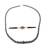 Hematiete Ketting met Broche, Ophalen of Verzenden, Zo goed als nieuw, Grijs, Overige materialen