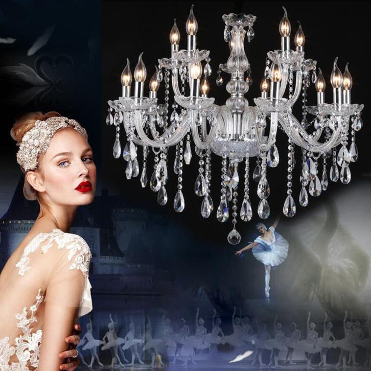 Grote Exclusieve Designer Kroonluchter 15-Arms. 83x70cm. E14, Huis en Inrichting, Lampen | Kroonluchters, Nieuw, Ophalen of Verzenden