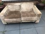 Vintage 2 zits Suede bank jaren 70, Huis en Inrichting, Banken | Bankstellen, Ophalen, Gebruikt, Tweepersoons, Rechte bank