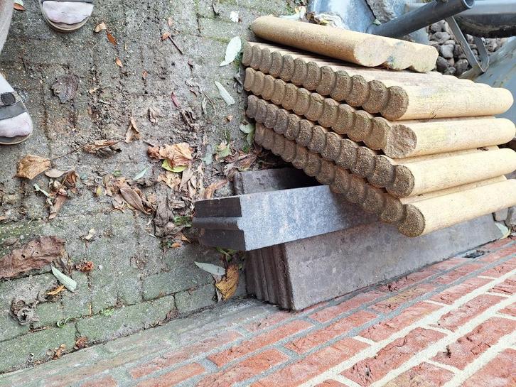 opsluitbanden en betonblokken, Tuin en Terras, Bielzen en Borders, Gebruikt, Overige typen, Beton, Minder dan 25 cm, Minder dan 100 cm