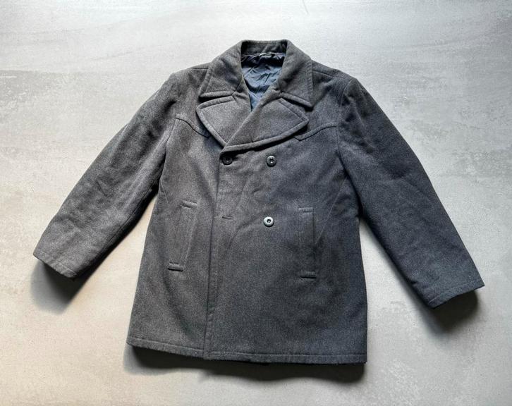 Vintage wollen jas/caban donkergrijs Dolce & Gabbana maat L, Kleding | Heren, Jassen | Winter, Gedragen, Maat 52/54 (L), Grijs