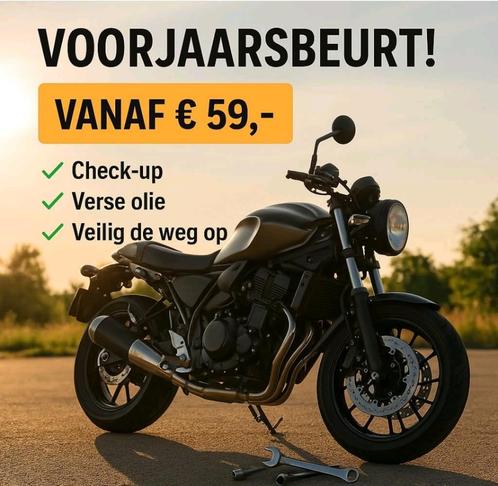 VOORJAARSBEURT-ACTIE MOTORFIETS! Alle Merken!, Diensten en Vakmensen, Auto en Motor | Monteurs en Garages, Bandenservice, Onderhoudsbeurt