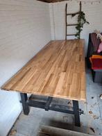 Grote Acacia Eettafel met Zwart Onderstel skogsta van ikea, Huis en Inrichting, Tafels | Eettafels, Ophalen, 100 tot 150 cm, 200 cm of meer