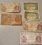 Biljetten uit Nederlands Indie - 4x50c, 2x10c, Verzenden, 2½ gulden, Setje