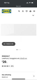 1x IKEA RINGHULT Ladefront, hoogglans wit, 60x20 cm, Huis en Inrichting, Ophalen, Wit, Nieuw, Minder dan 100 cm